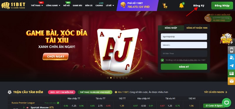 Đăng ký 11BET - Trải nghiệm các siêu phẩm cá cược hàng đầu 1 Truy Cập Vào Website Của Nhà Cái Bằng Đường Dẫn Chuẩn Để Không Bị Chặn